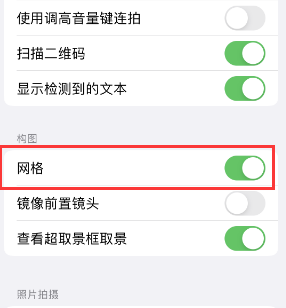 彭泽苹果手机维修网点分享iPhone如何开启九宫格构图功能 